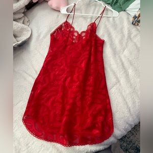 Red lace sleep solutions dress